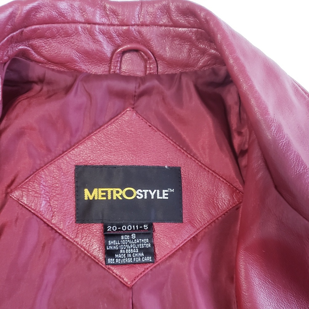 Red 100% leather jacket METROSTYLE